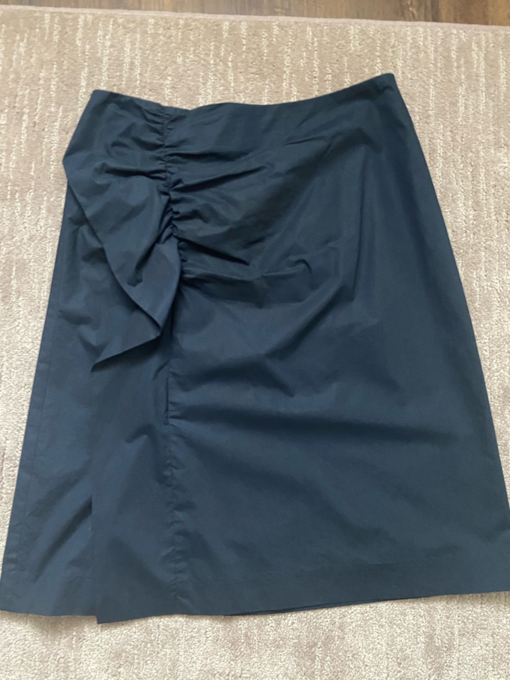 Ann Taylor Navy Pencil Skirt with Side Ruching